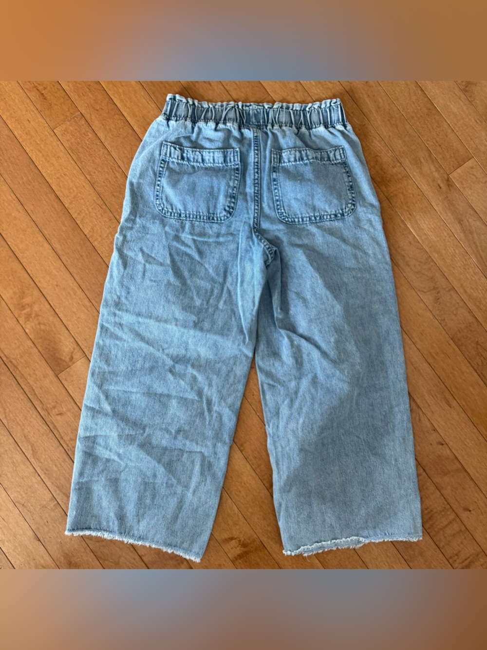 LIMITED TOO Size Large 12/14 Girls Wide Legged Distressed Pull On Jeans - Picture 3 of 5